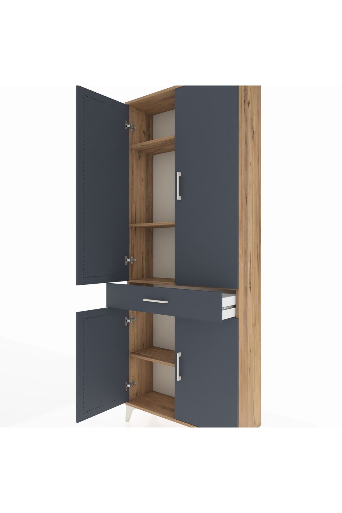 Arges Dolap 4 Raflı Tek Çekmeceli 4 Kapaklı 88x30x221 - S30M148V8A