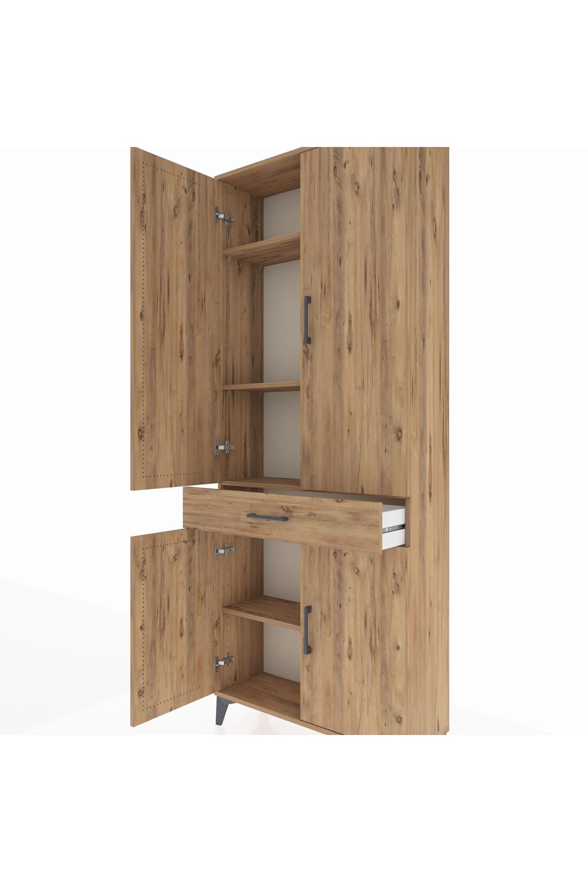 Arges Dolap 4 Raflı Tek Çekmeceli 4 Kapaklı 88x30x221 - S30M148V9A