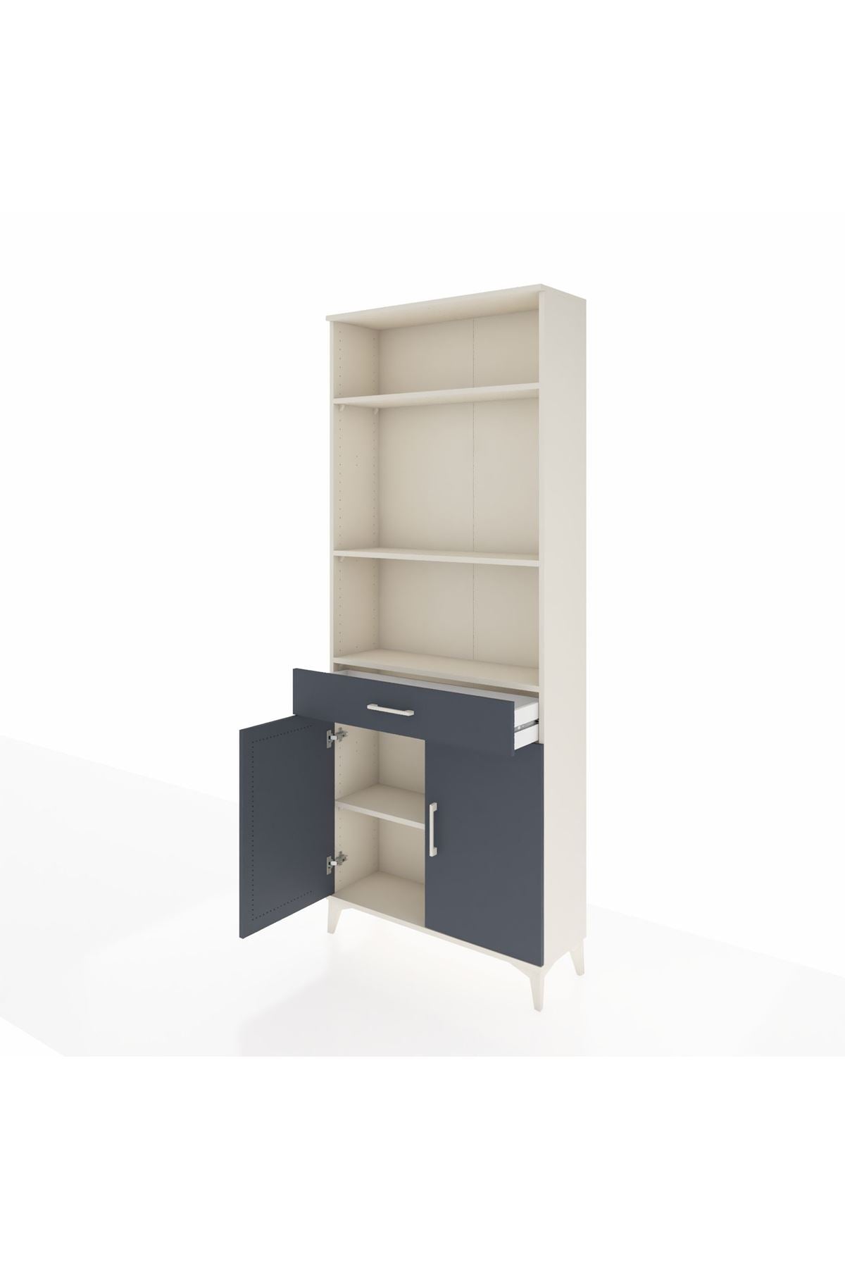 Arges Dolap 4 Raflı Tek Çekmeceli 2 Kapaklı 88x30x221 - S30M149V2A