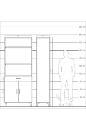 Arges Dolap 4 Raflı Tek Çekmeceli 2 Kapaklı 88x30x221 - S30M149V2A