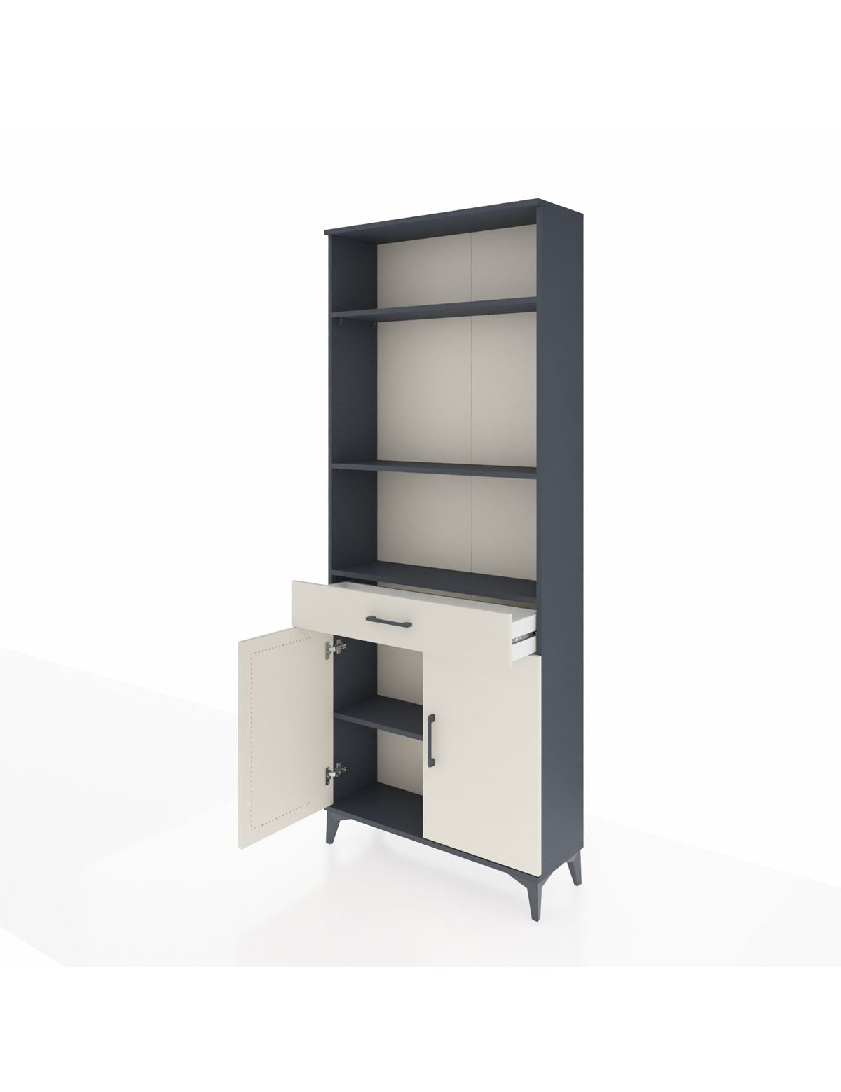 Arges Dolap 4 Raflı Tek Çekmeceli 2 Kapaklı 88x30x221 - S30M149V4A