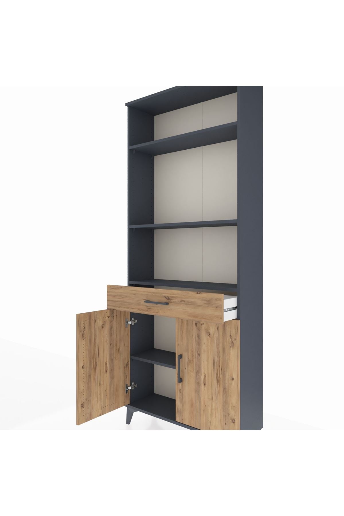 Arges Dolap 4 Raflı Tek Çekmeceli 2 Kapaklı 88x30x221 - S30M149V6A