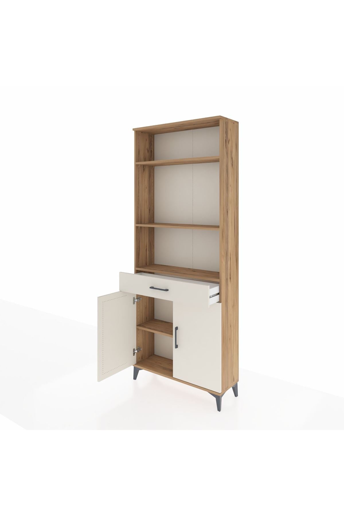 Arges Dolap 4 Raflı Tek Çekmeceli 2 Kapaklı 88x30x221 - S30M149V7A
