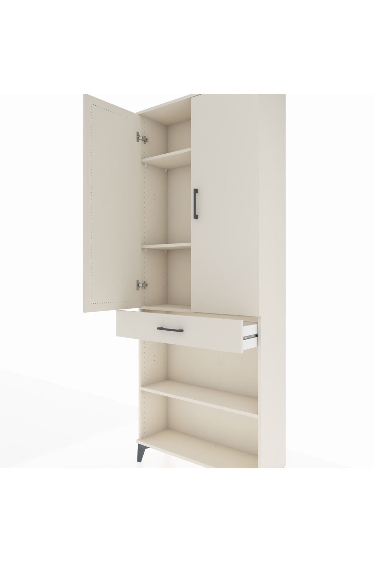 Arges Dolap 4 Raflı Tek Çekmeceli 2 Kapaklı 88x30x221 - S30M150V1A