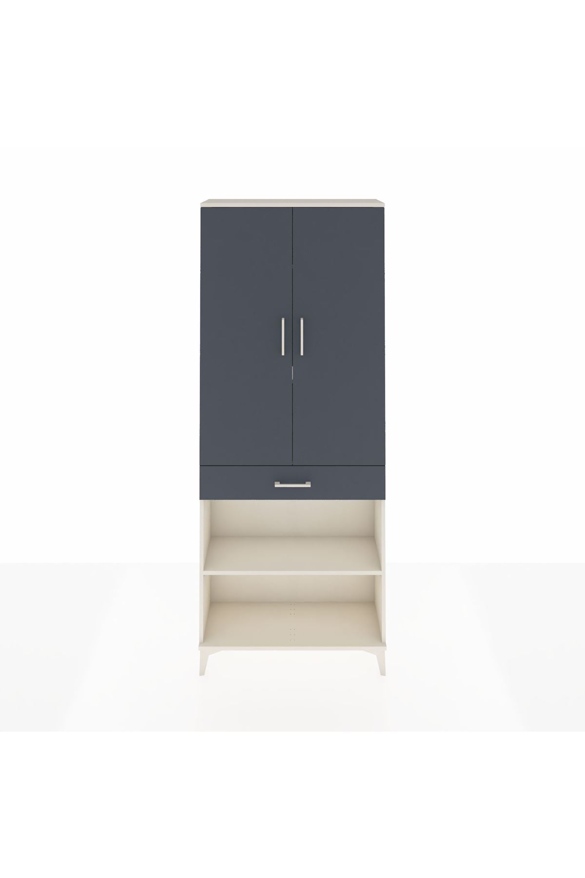 Arges Dolap 4 Raflı Tek Çekmeceli 2 Kapaklı 88x30x221 - S30M150V2A