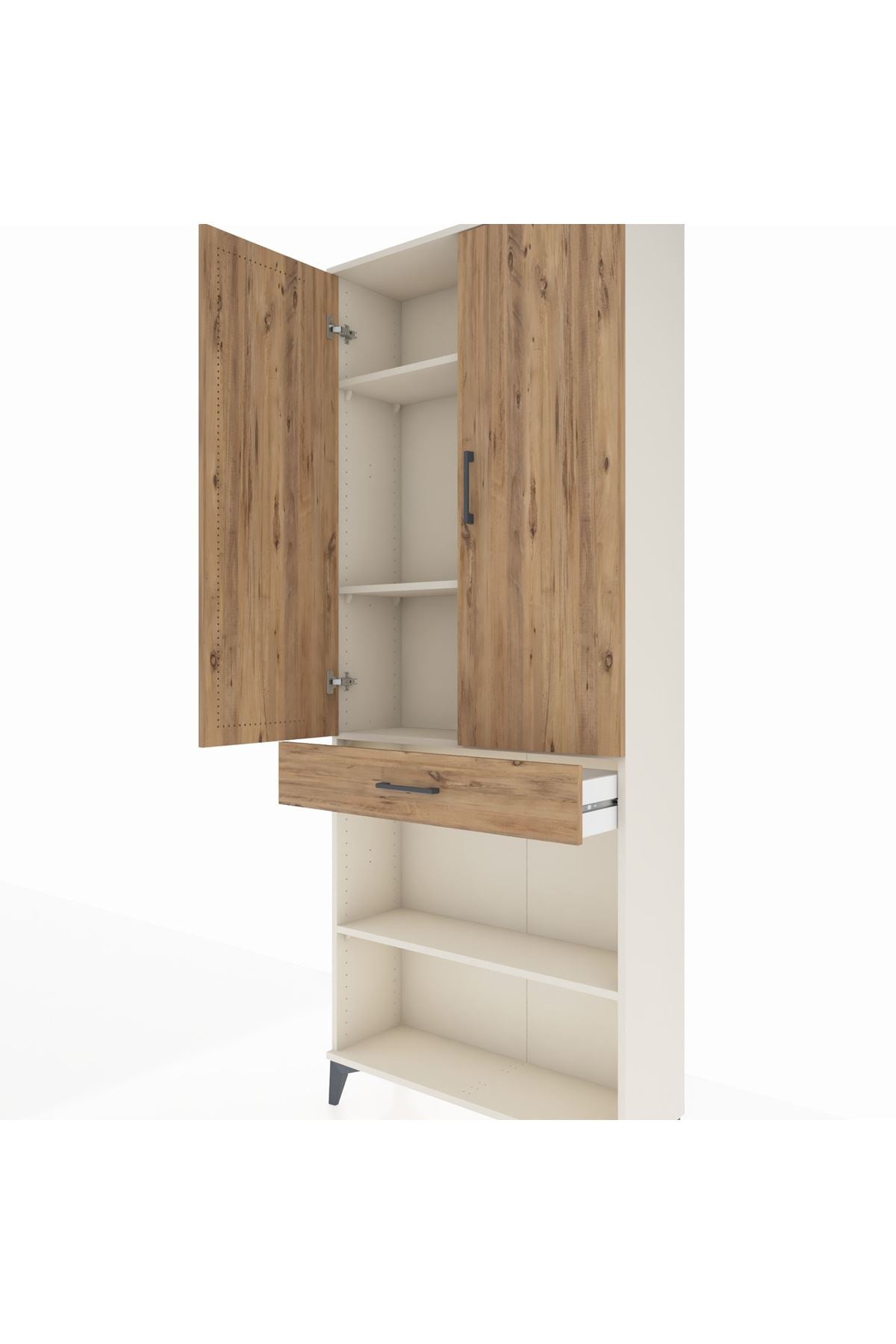 Arges Dolap 4 Raflı Tek Çekmeceli 2 Kapaklı 88x30x221 - S30M150V3A