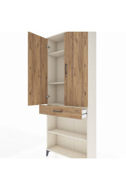 Arges Dolap 4 Raflı Tek Çekmeceli 2 Kapaklı 88x30x221 - S30M150V3A
