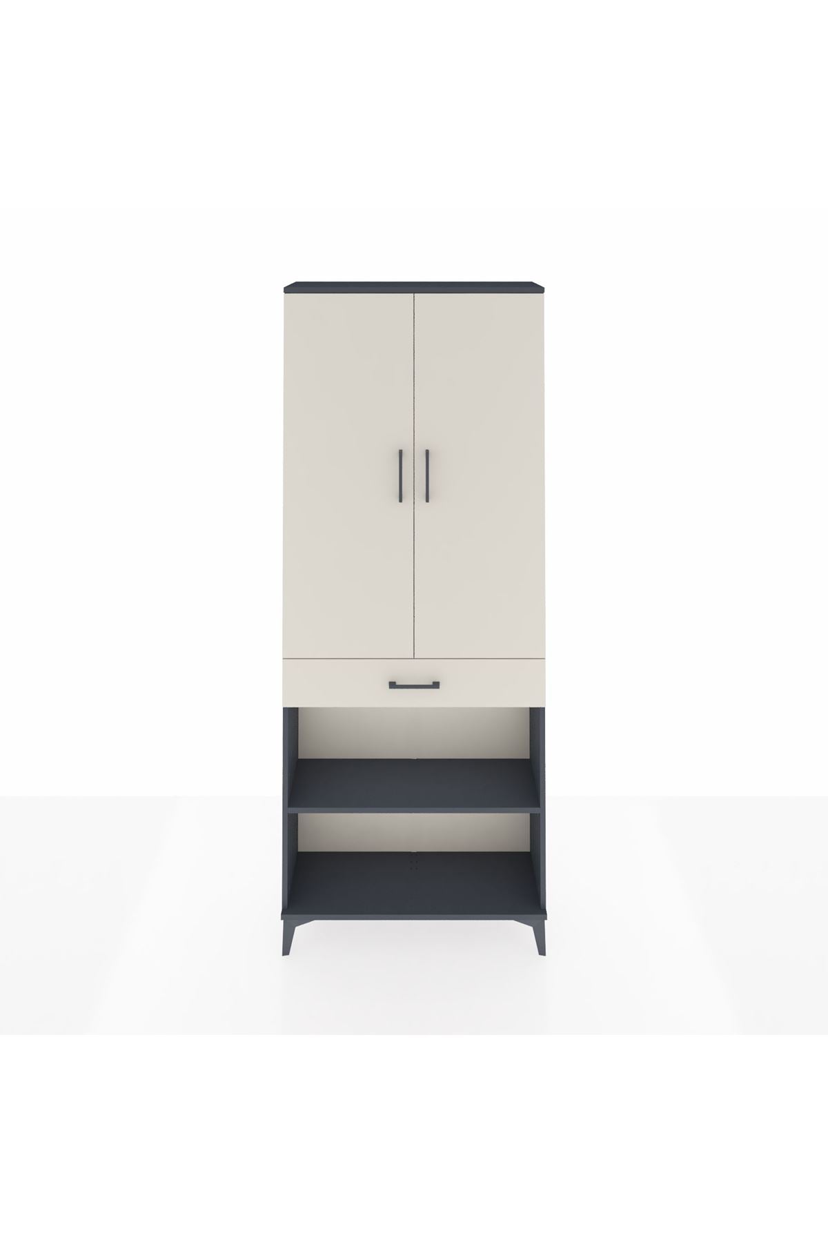 Arges Dolap 4 Raflı Tek Çekmeceli 2 Kapaklı 88x30x221 - S30M150V4A