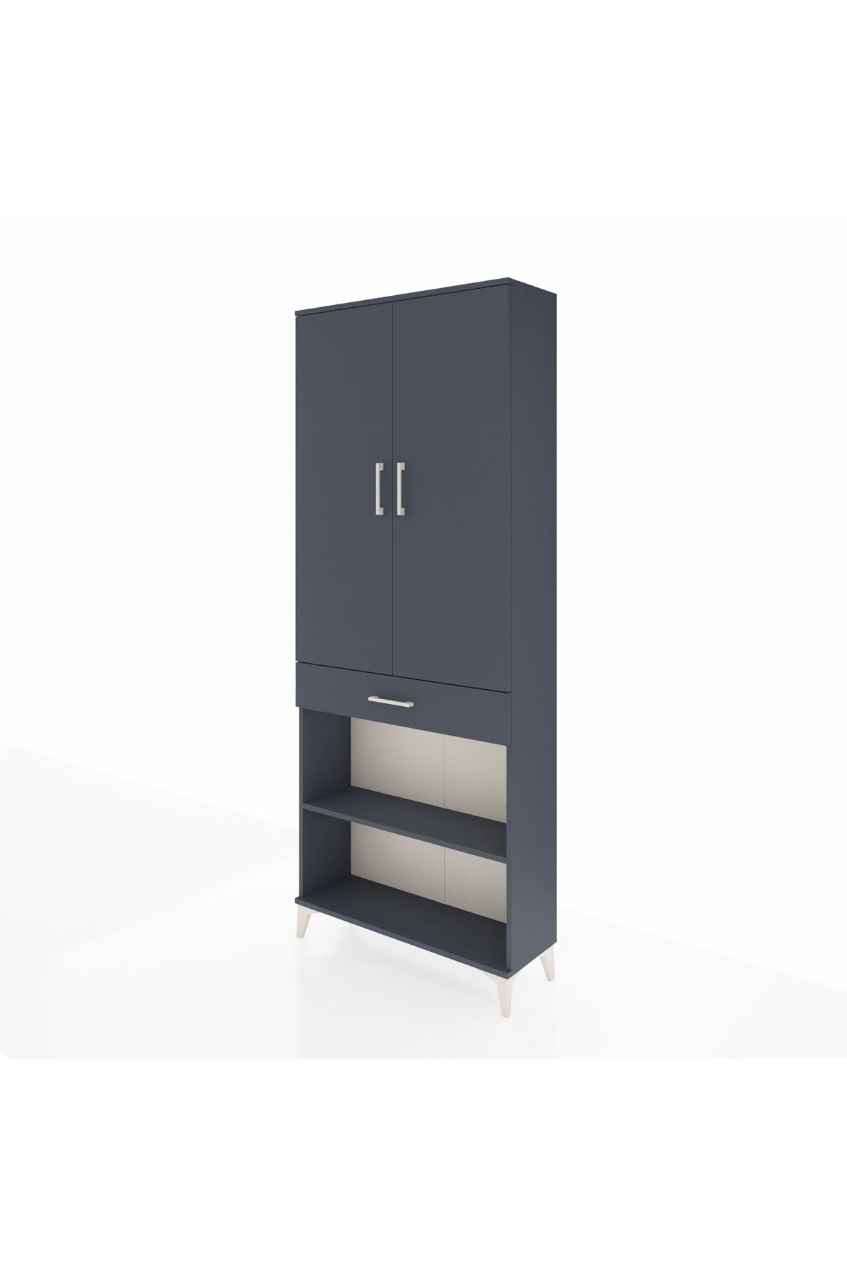 Arges Dolap 4 Raflı Tek Çekmeceli 2 Kapaklı 88x30x221 - S30M150V5A