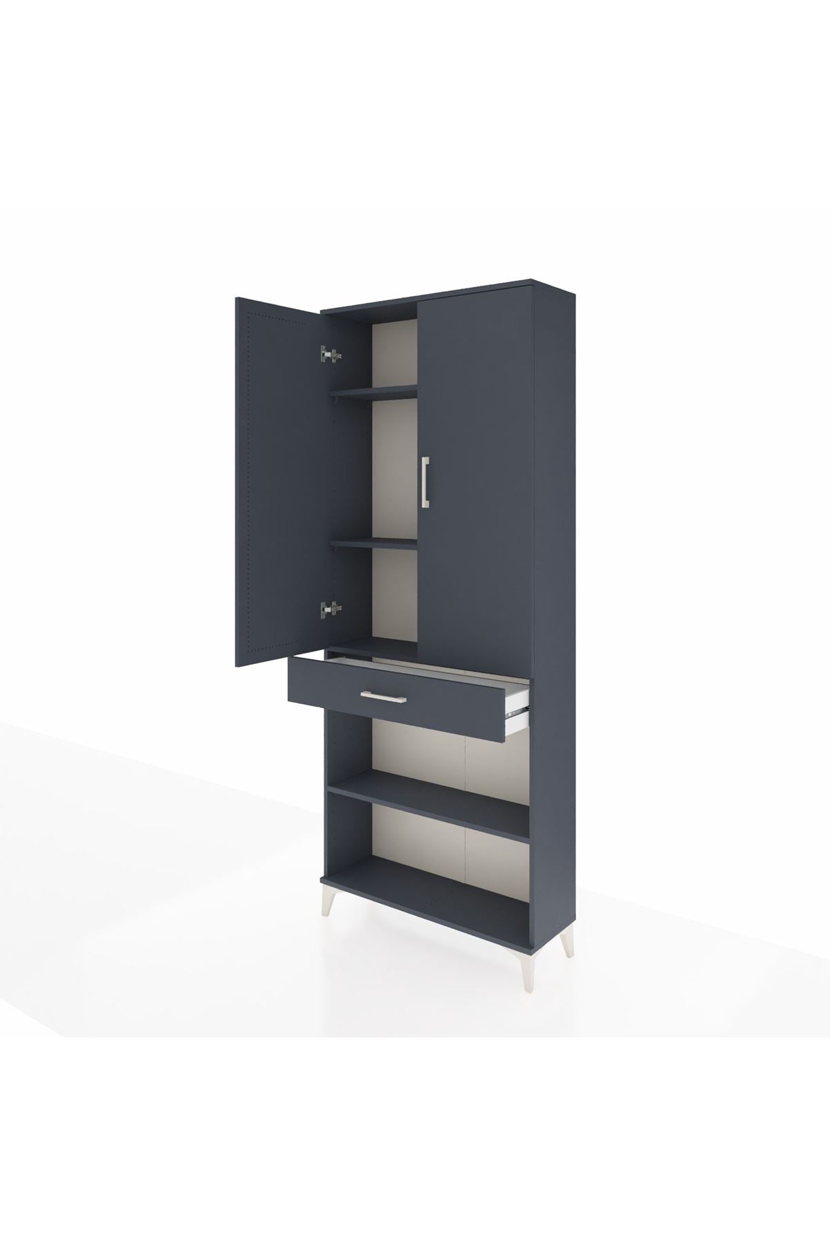 Arges Dolap 4 Raflı Tek Çekmeceli 2 Kapaklı 88x30x221 - S30M150V5A