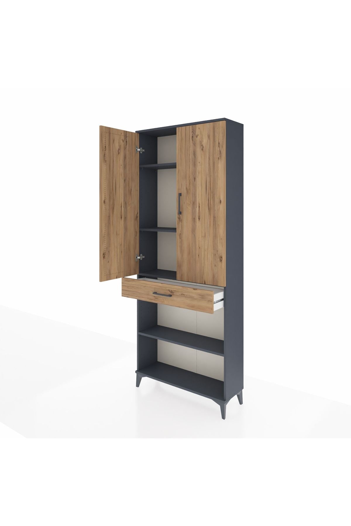 Arges Dolap 4 Raflı Tek Çekmeceli 2 Kapaklı 88x30x221 - S30M150V6A