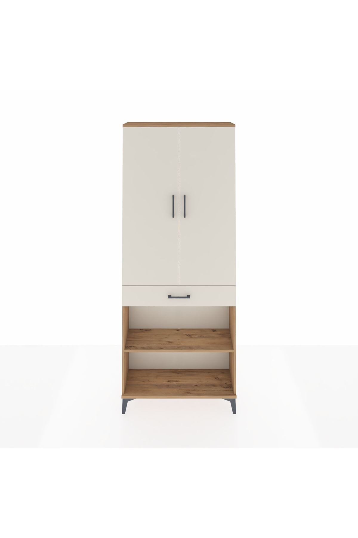 Arges Dolap 4 Raflı Tek Çekmeceli 2 Kapaklı 88x30x221 - S30M150V7A