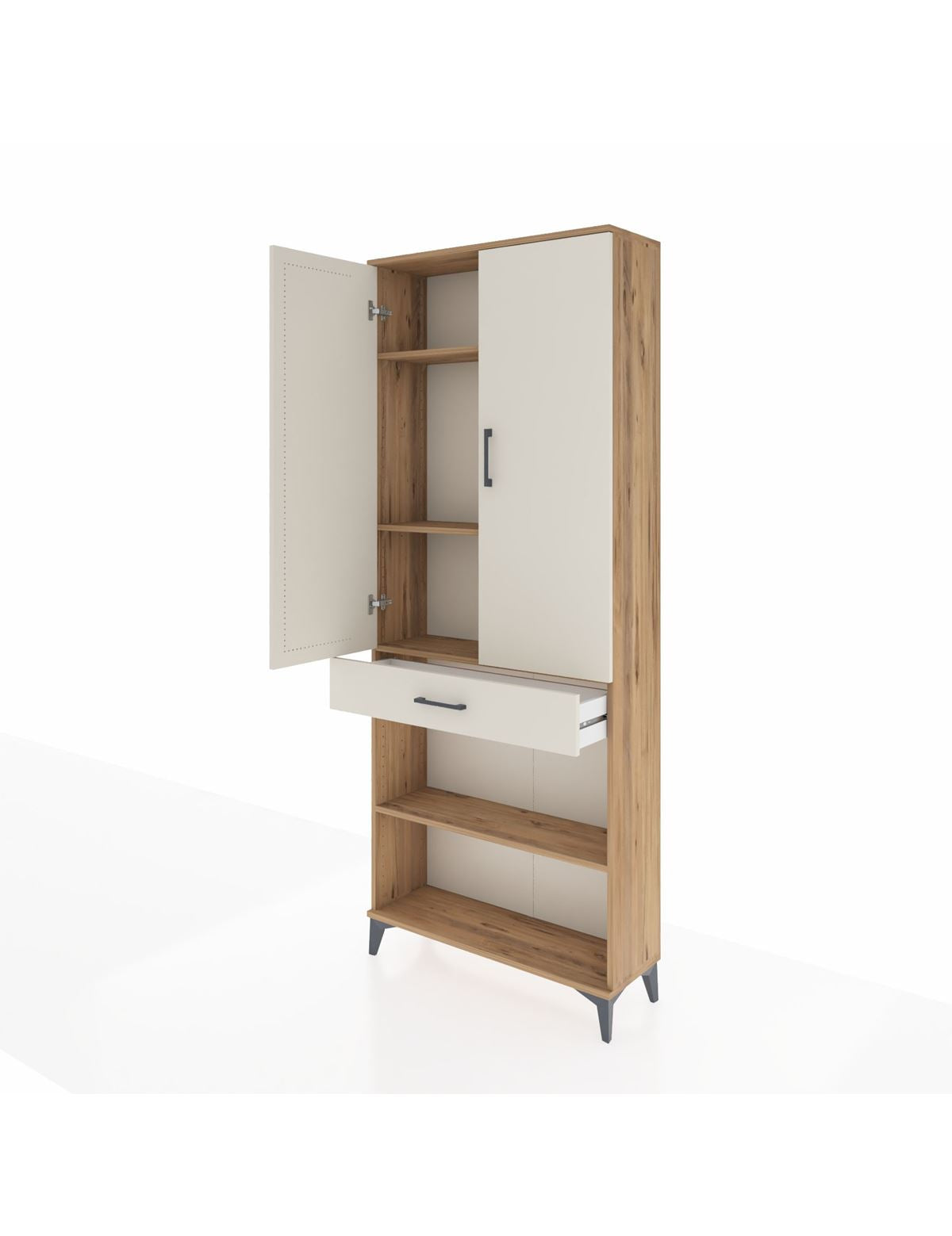 Arges Dolap 4 Raflı Tek Çekmeceli 2 Kapaklı 88x30x221 - S30M150V7A