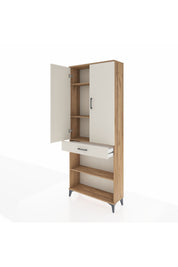 Arges Dolap 4 Raflı Tek Çekmeceli 2 Kapaklı 88x30x221 - S30M150V7A