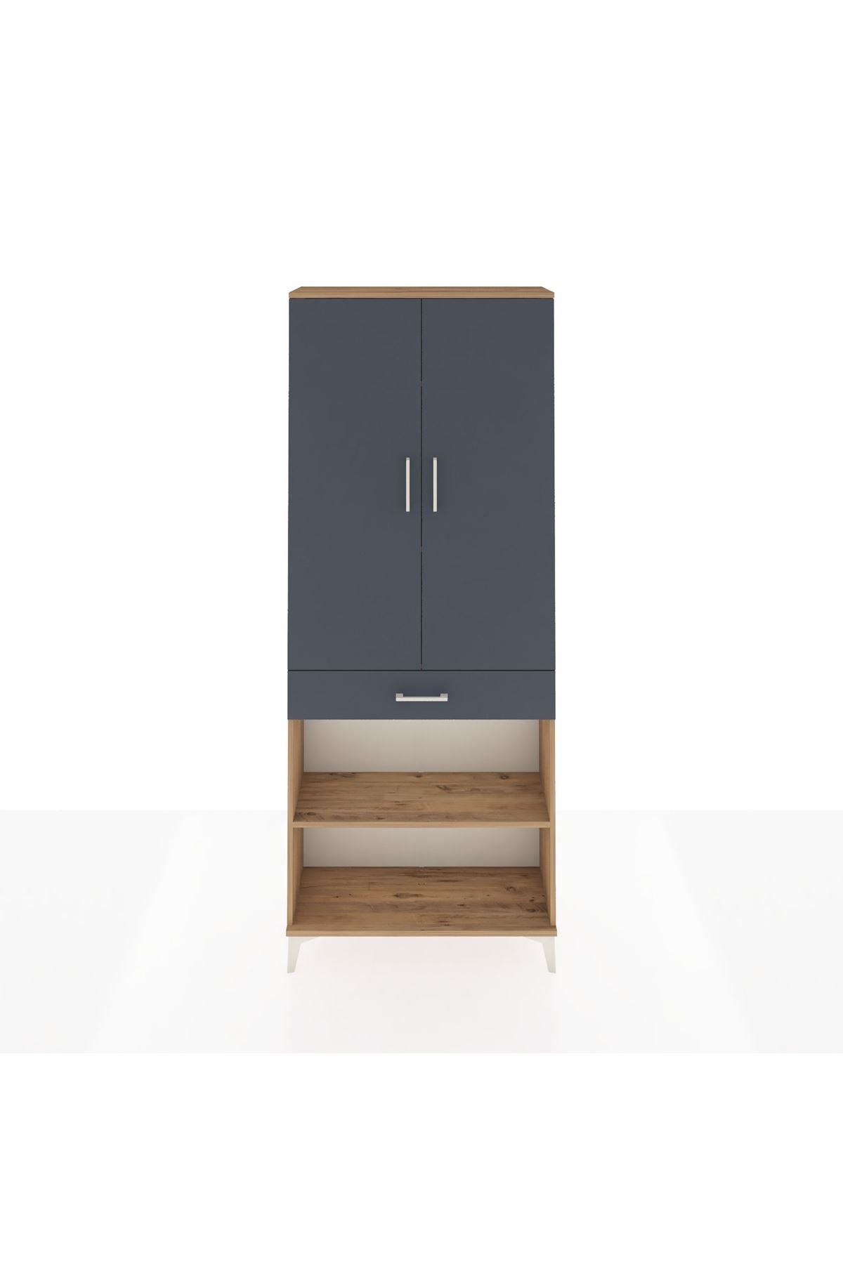 Arges Dolap 4 Raflı Tek Çekmeceli 2 Kapaklı 88x30x221 - S30M150V8A