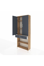 Arges Dolap 4 Raflı Tek Çekmeceli 2 Kapaklı 88x30x221 - S30M150V8A