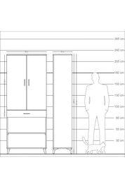 Arges Dolap 4 Raflı Tek Çekmeceli 2 Kapaklı 88x30x221 - S30M150V8A