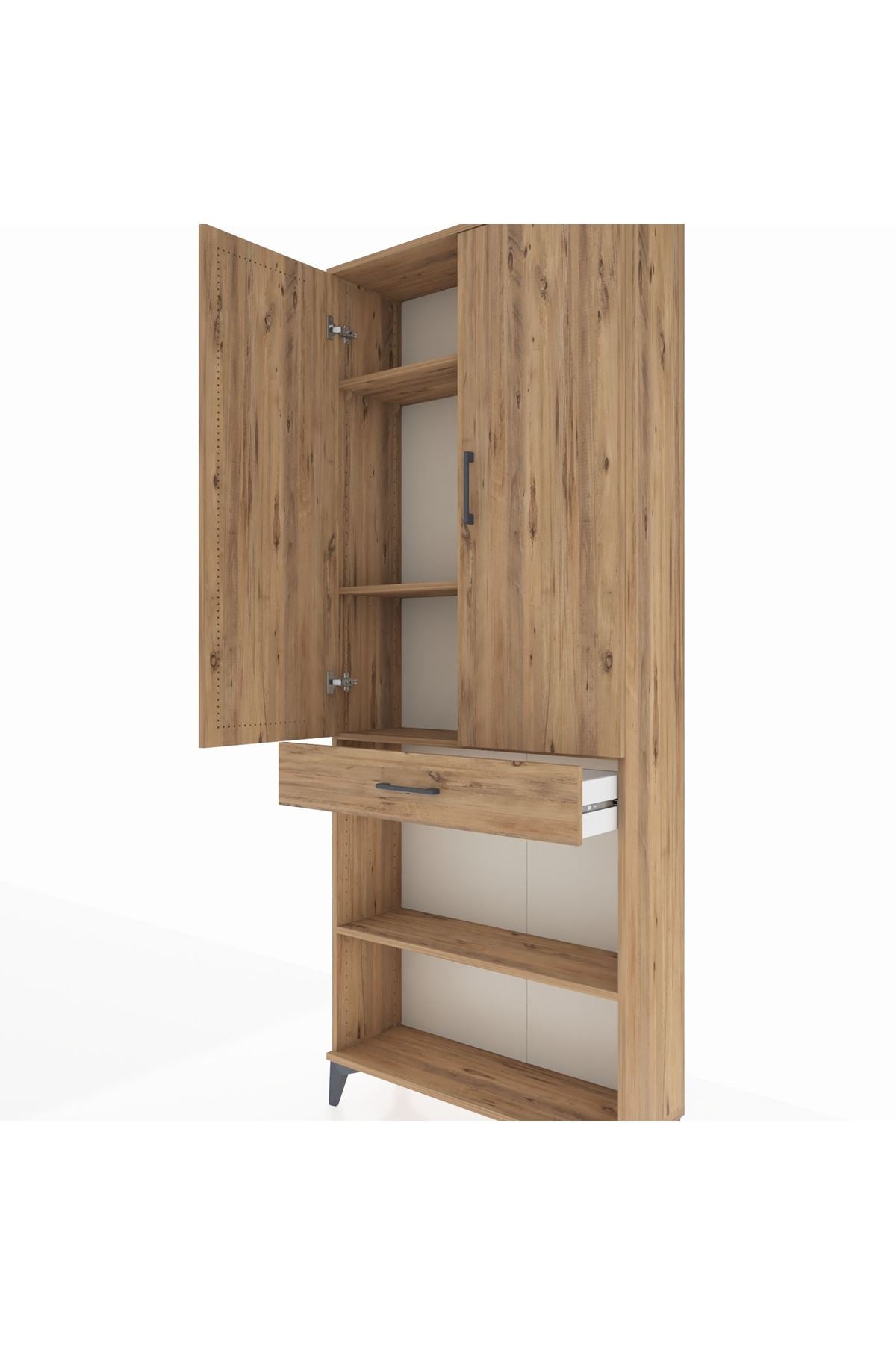 Arges Dolap 4 Raflı Tek Çekmeceli 2 Kapaklı 88x30x221 - S30M150V9A