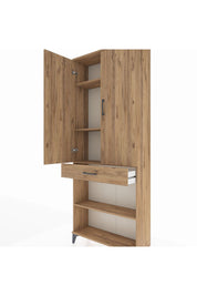 Arges Dolap 4 Raflı Tek Çekmeceli 2 Kapaklı 88x30x221 - S30M150V9A