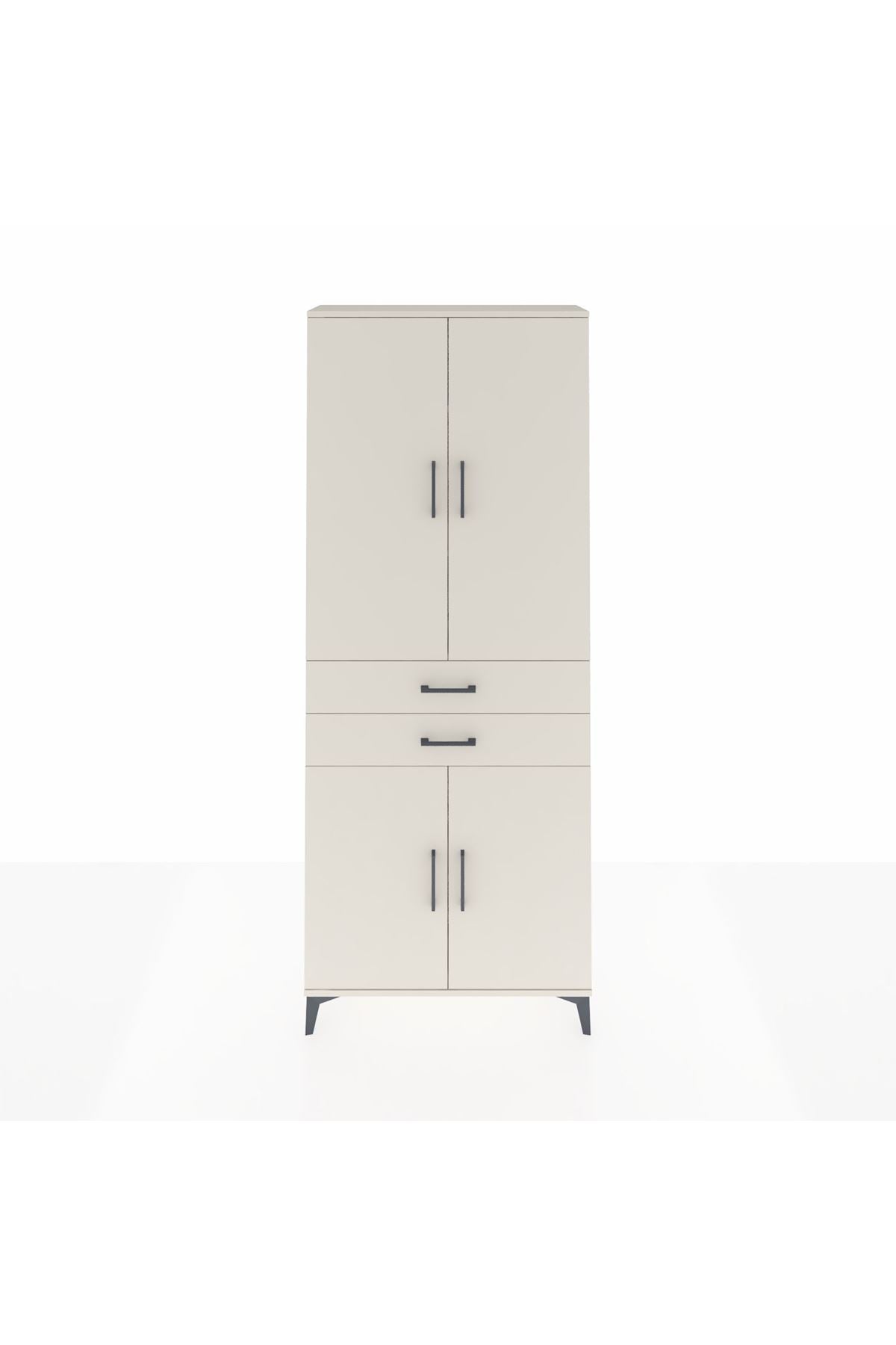 Arges Dolap 4 Raflı 2 Çekmeceli 4 Kapaklı 88x30x221 - S30M151V1A