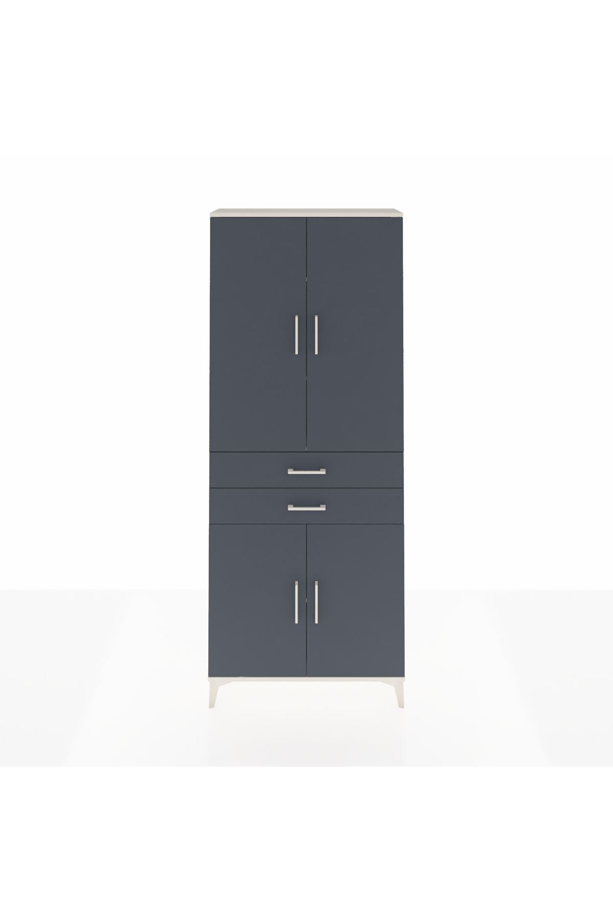 Arges Dolap 4 Raflı 2 Çekmeceli 4 Kapaklı 88x30x221 - S30M151V2A