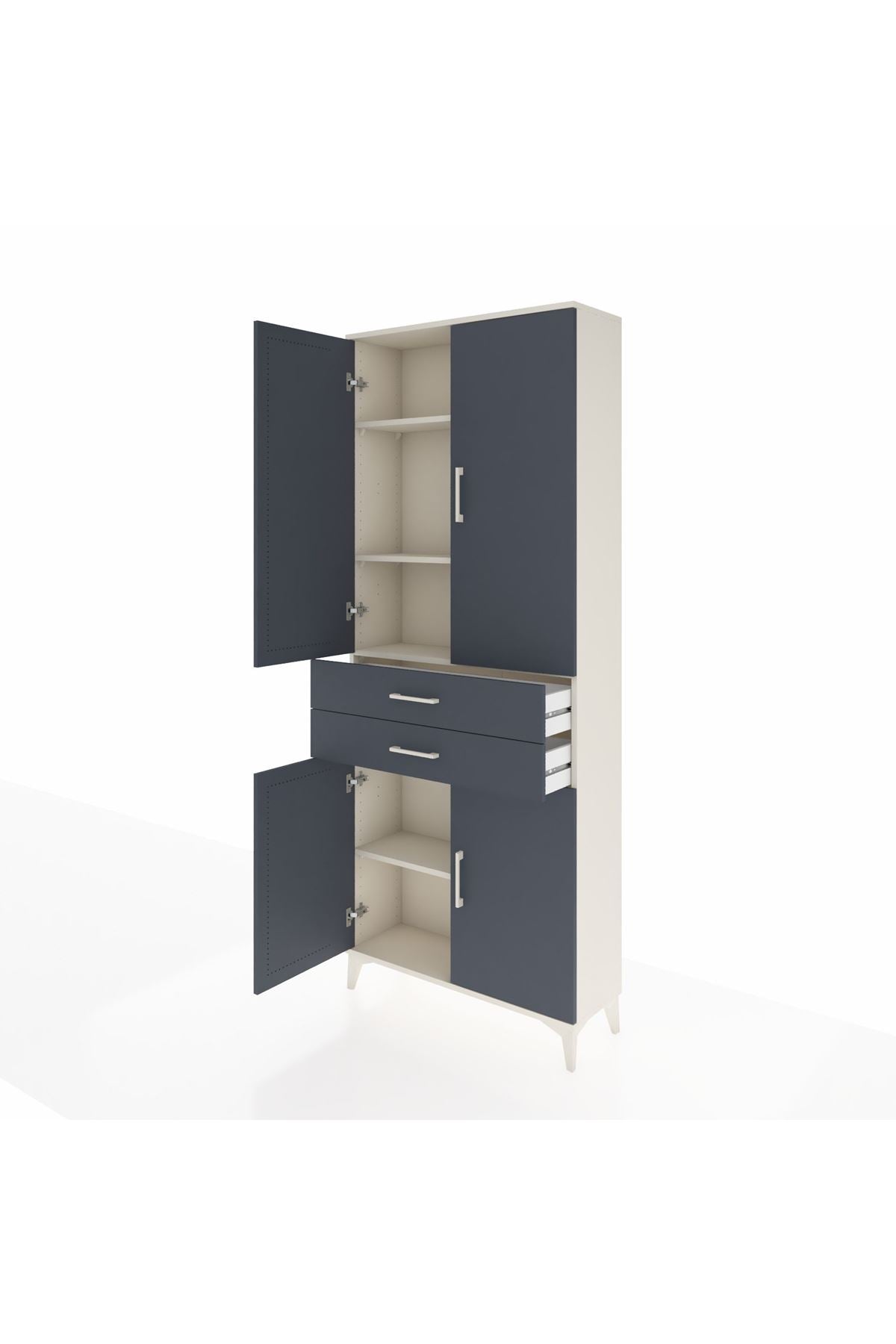 Arges Dolap 4 Raflı 2 Çekmeceli 4 Kapaklı 88x30x221 - S30M151V2A