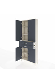 Arges Dolap 4 Raflı 2 Çekmeceli 4 Kapaklı 88x30x221 - S30M151V2A