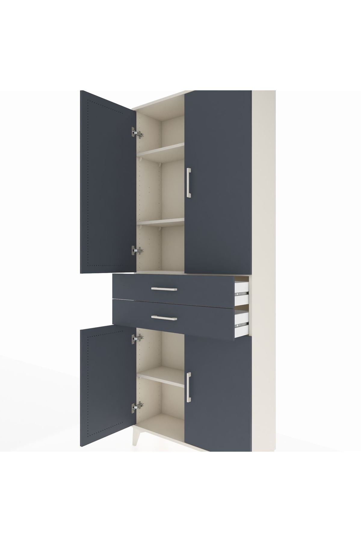 Arges Dolap 4 Raflı 2 Çekmeceli 4 Kapaklı 88x30x221 - S30M151V2A