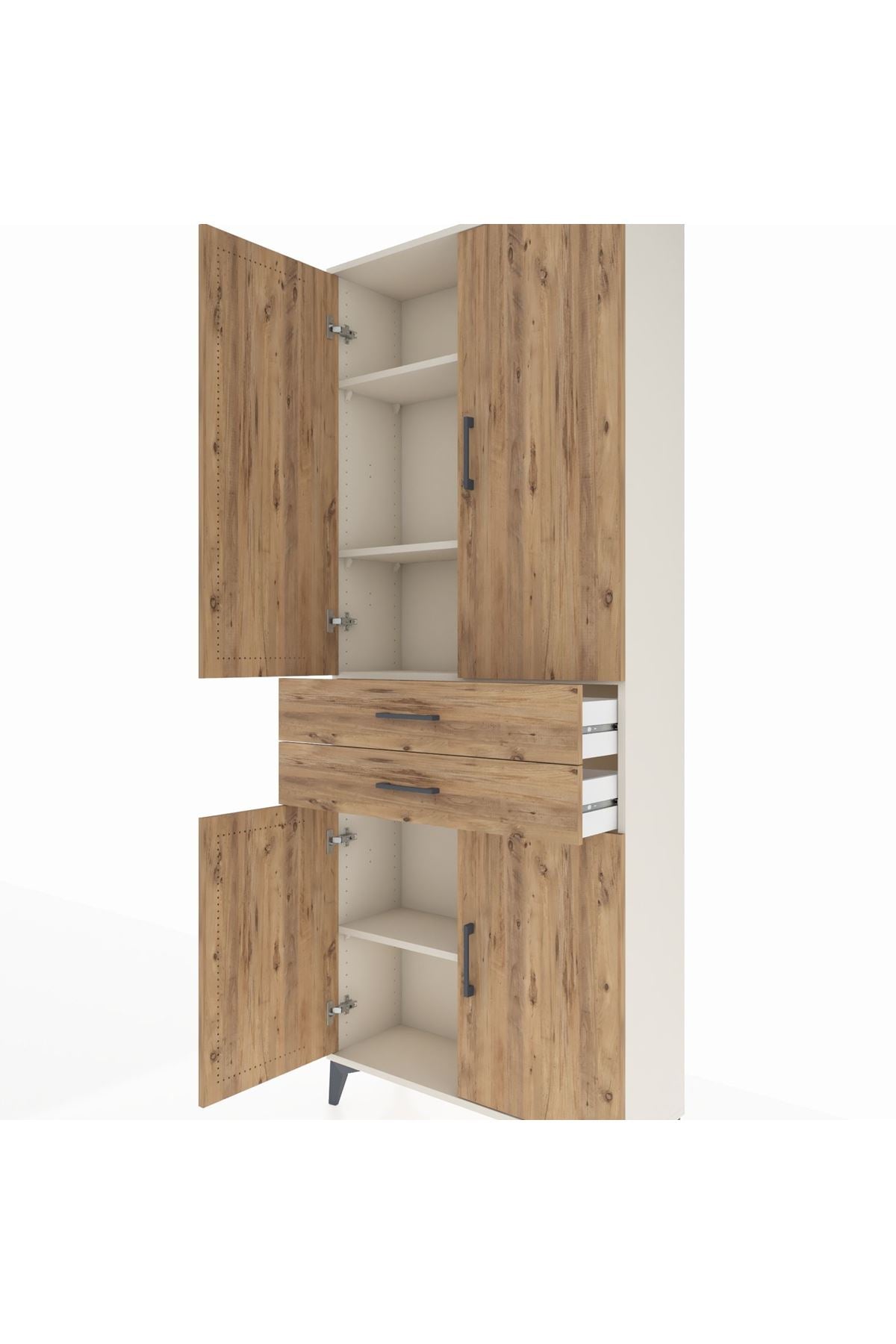 Arges Dolap 4 Raflı 2 Çekmeceli 4 Kapaklı 88x30x221 - S30M151V3A