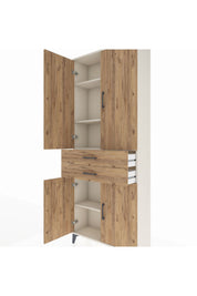 Arges Dolap 4 Raflı 2 Çekmeceli 4 Kapaklı 88x30x221 - S30M151V3A
