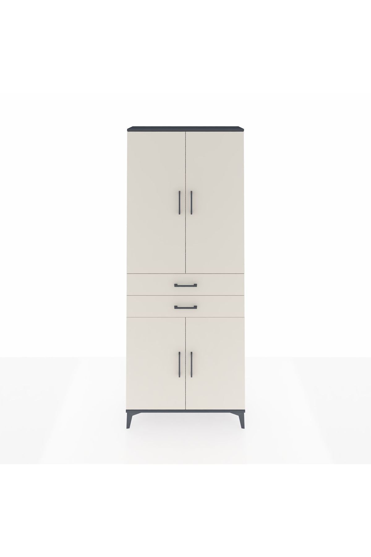 Arges Dolap 4 Raflı 2 Çekmeceli 4 Kapaklı 88x30x221 - S30M151V4A