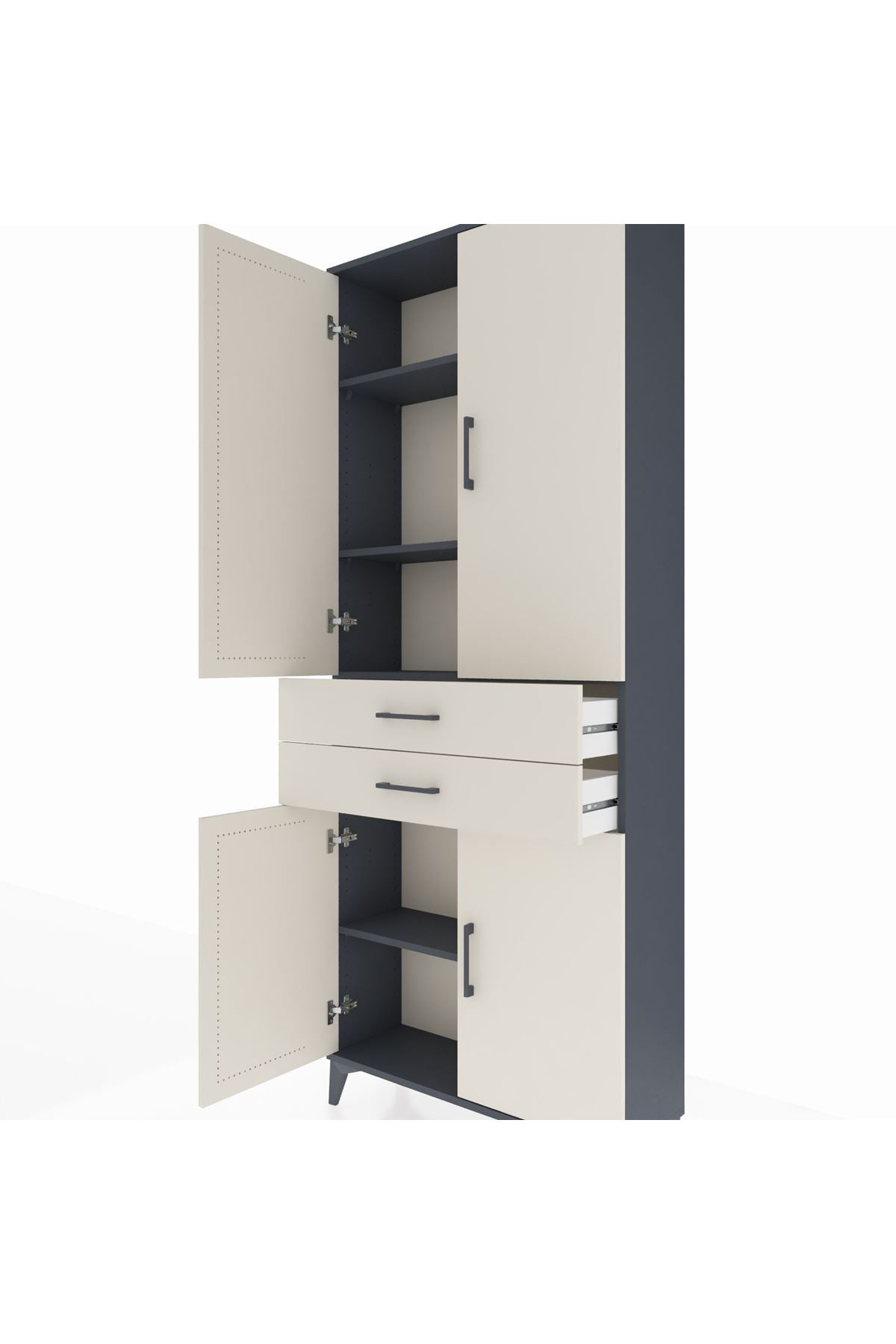 Arges Dolap 4 Raflı 2 Çekmeceli 4 Kapaklı 88x30x221 - S30M151V4A