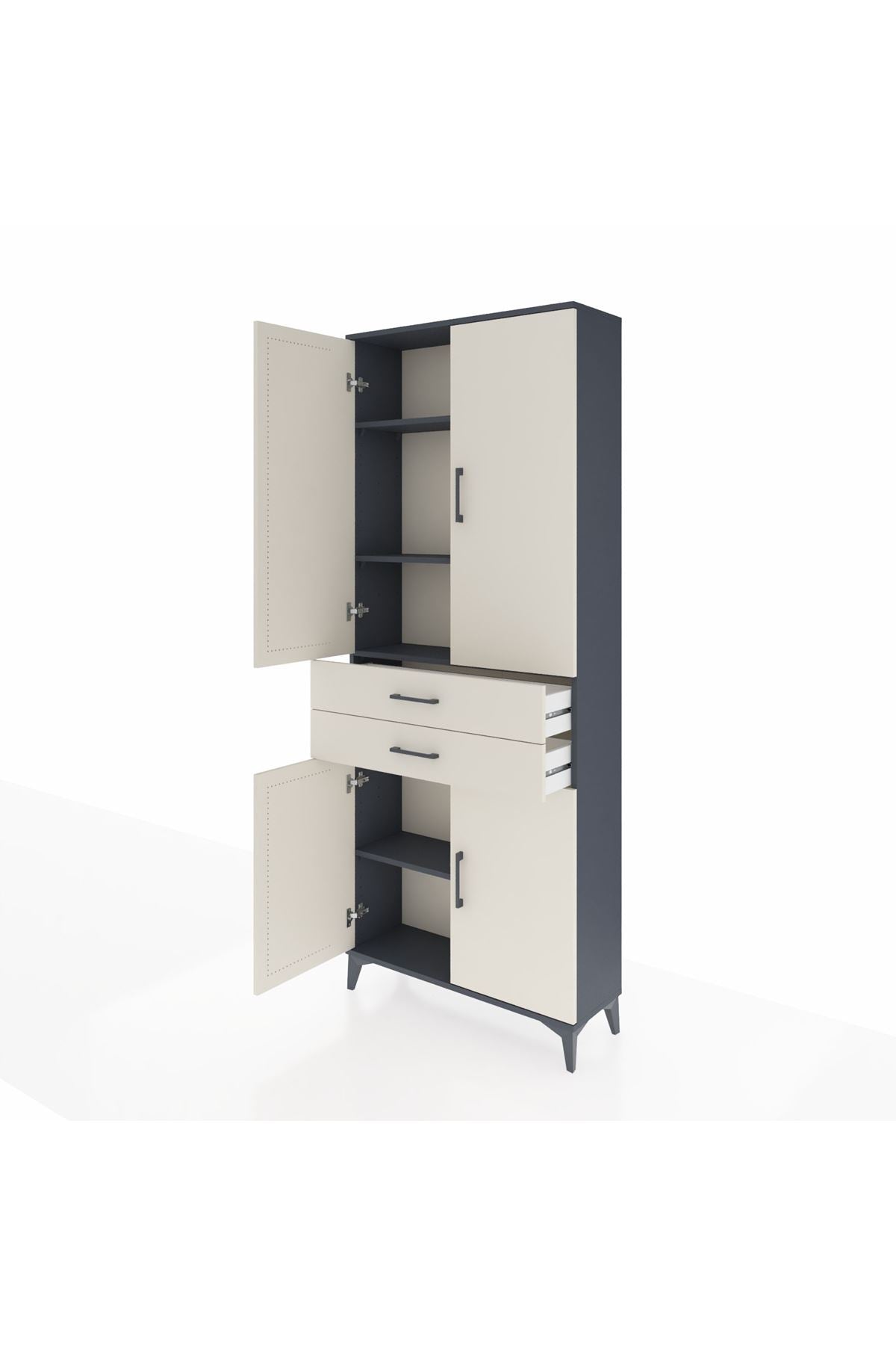 Arges Dolap 4 Raflı 2 Çekmeceli 4 Kapaklı 88x30x221 - S30M151V4A