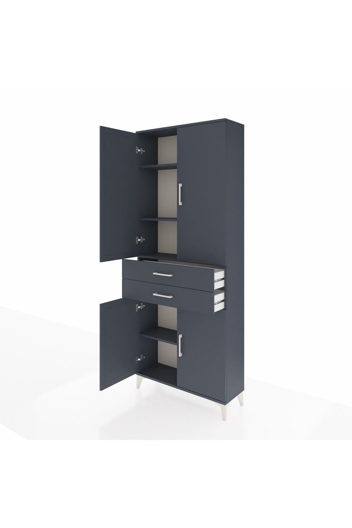 Arges Dolap 4 Raflı 2 Çekmeceli 4 Kapaklı 88x30x221 - S30M151V5A