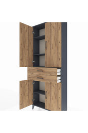 Arges Dolap 4 Raflı 2 Çekmeceli 4 Kapaklı 88x30x221 - S30M151V6A