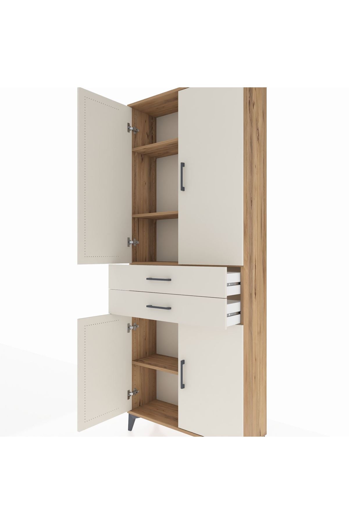Arges Dolap 4 Raflı 2 Çekmeceli 4 Kapaklı 88x30x221 - S30M151V7A