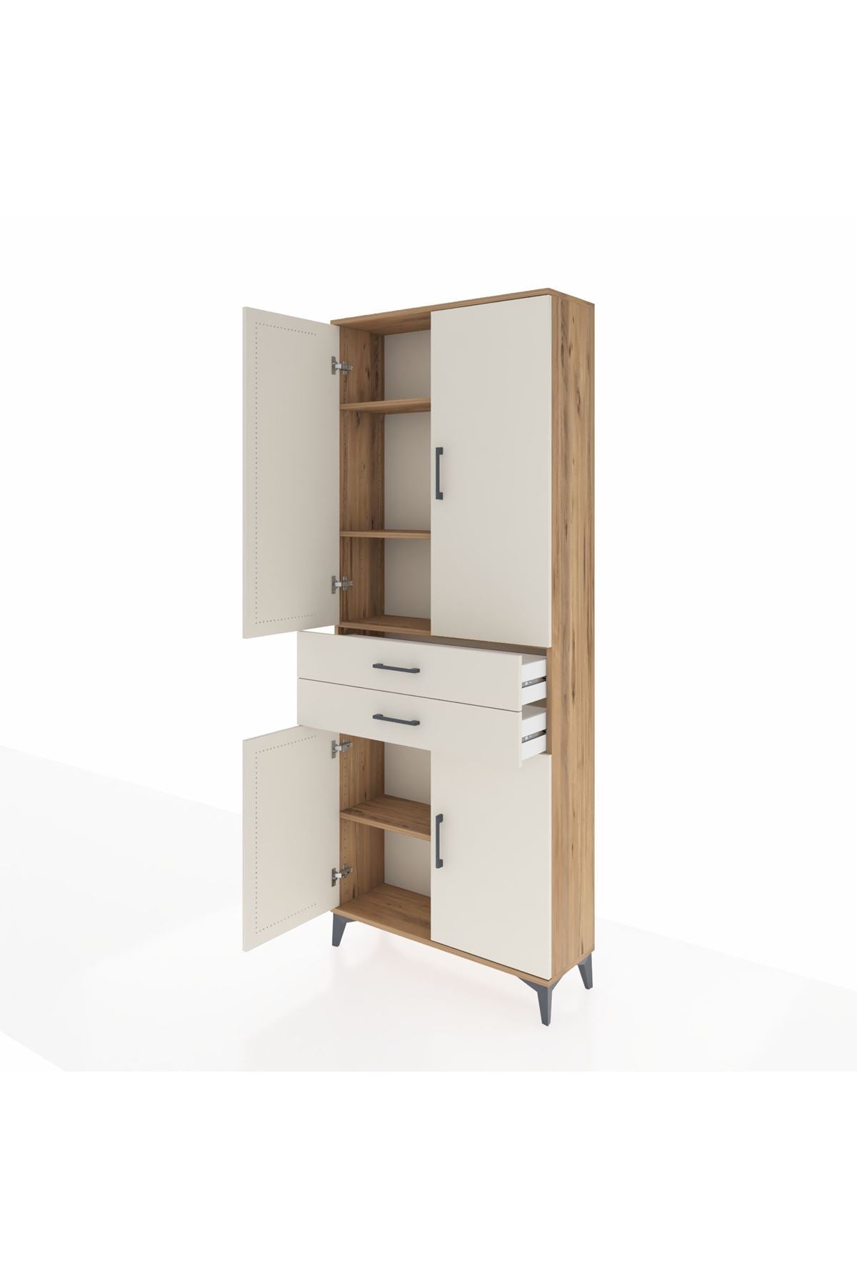 Arges Dolap 4 Raflı 2 Çekmeceli 4 Kapaklı 88x30x221 - S30M151V7A