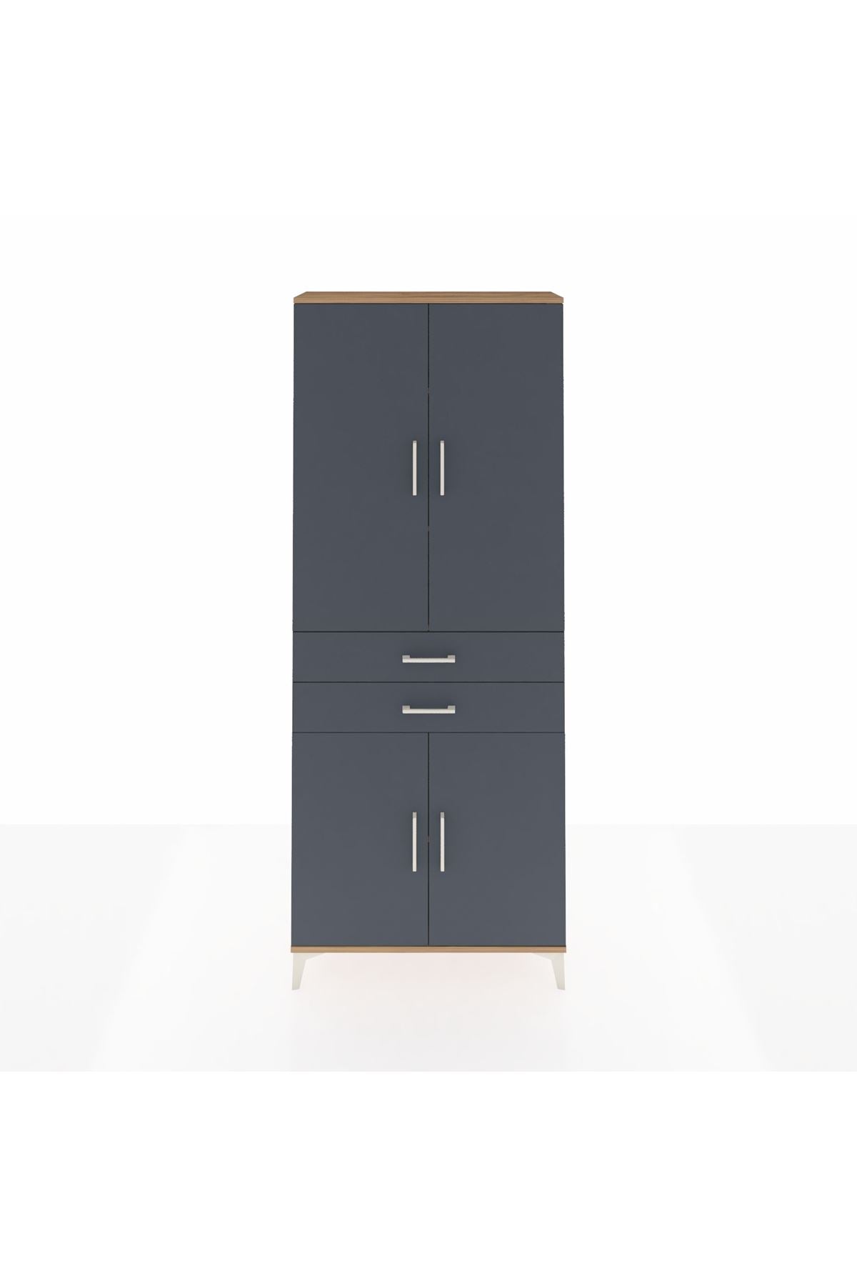Arges Dolap 4 Raflı 2 Çekmeceli 4 Kapaklı 88x30x221 - S30M151V8A