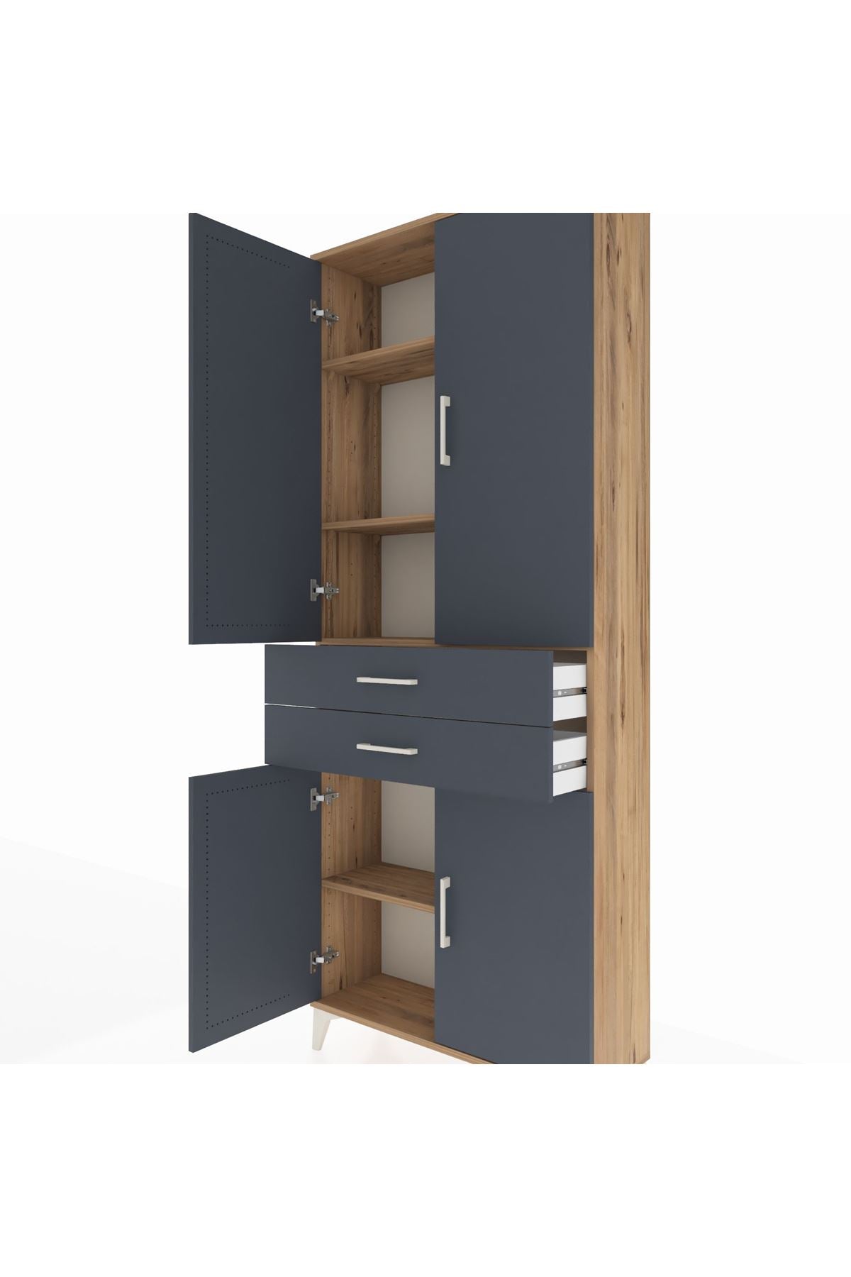 Arges Dolap 4 Raflı 2 Çekmeceli 4 Kapaklı 88x30x221 - S30M151V8A