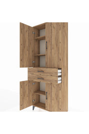 Arges Dolap 4 Raflı 2 Çekmeceli 4 Kapaklı 88x30x221 - S30M151V9A