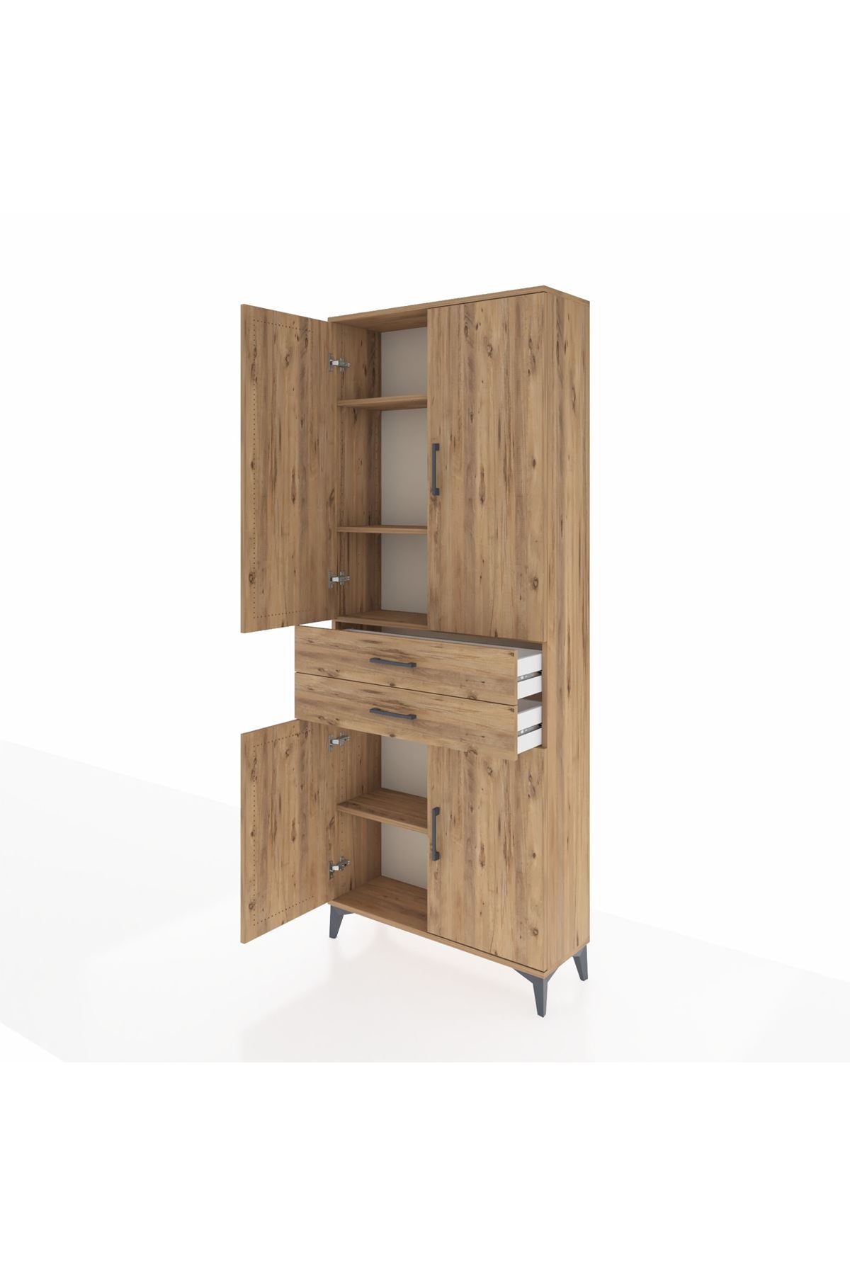 Arges Dolap 4 Raflı 2 Çekmeceli 4 Kapaklı 88x30x221 - S30M151V9A