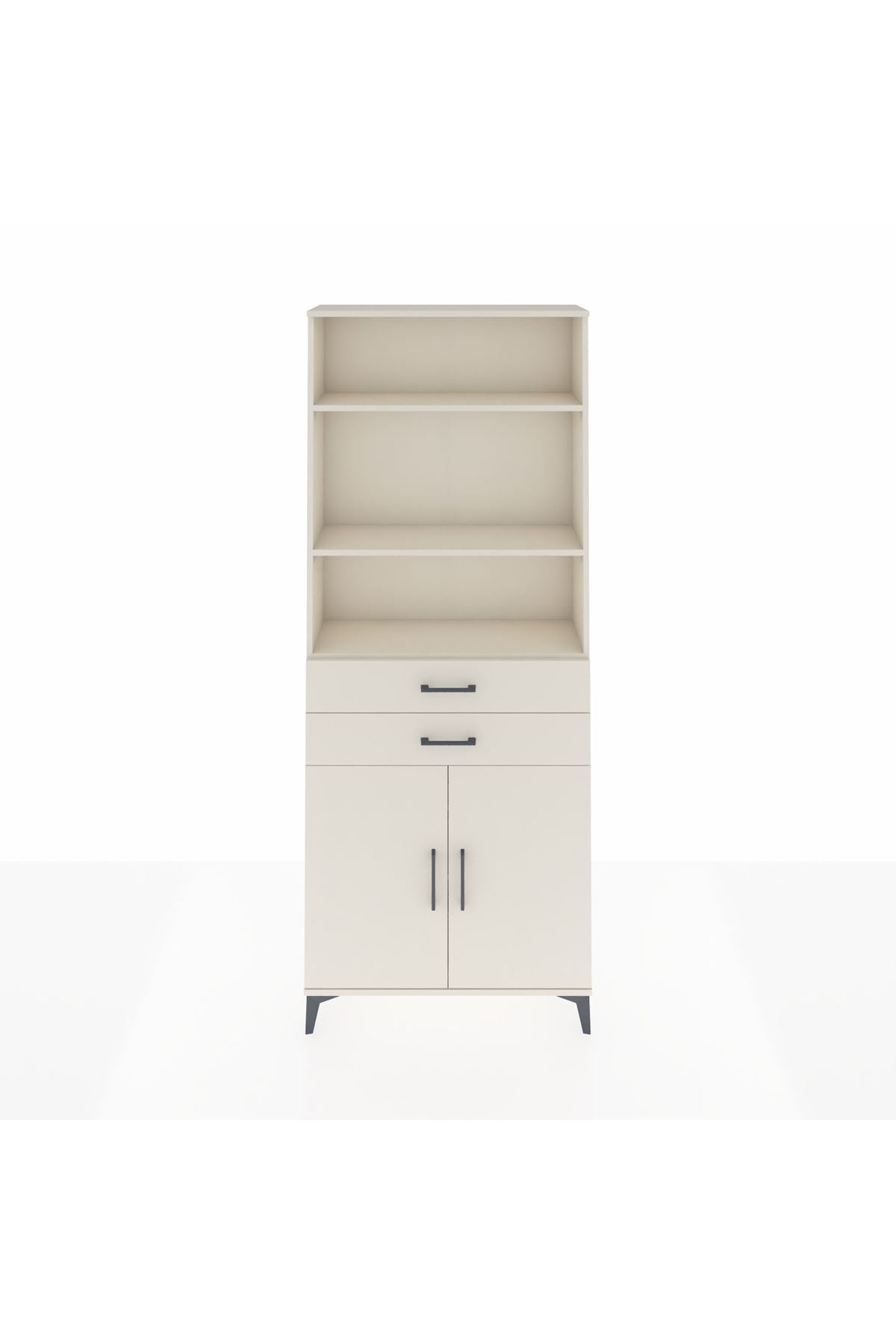 Arges Dolap 4 Raflı 2 Çekmeceli 2 Kapaklı 88x30x221 - S30M152V1A