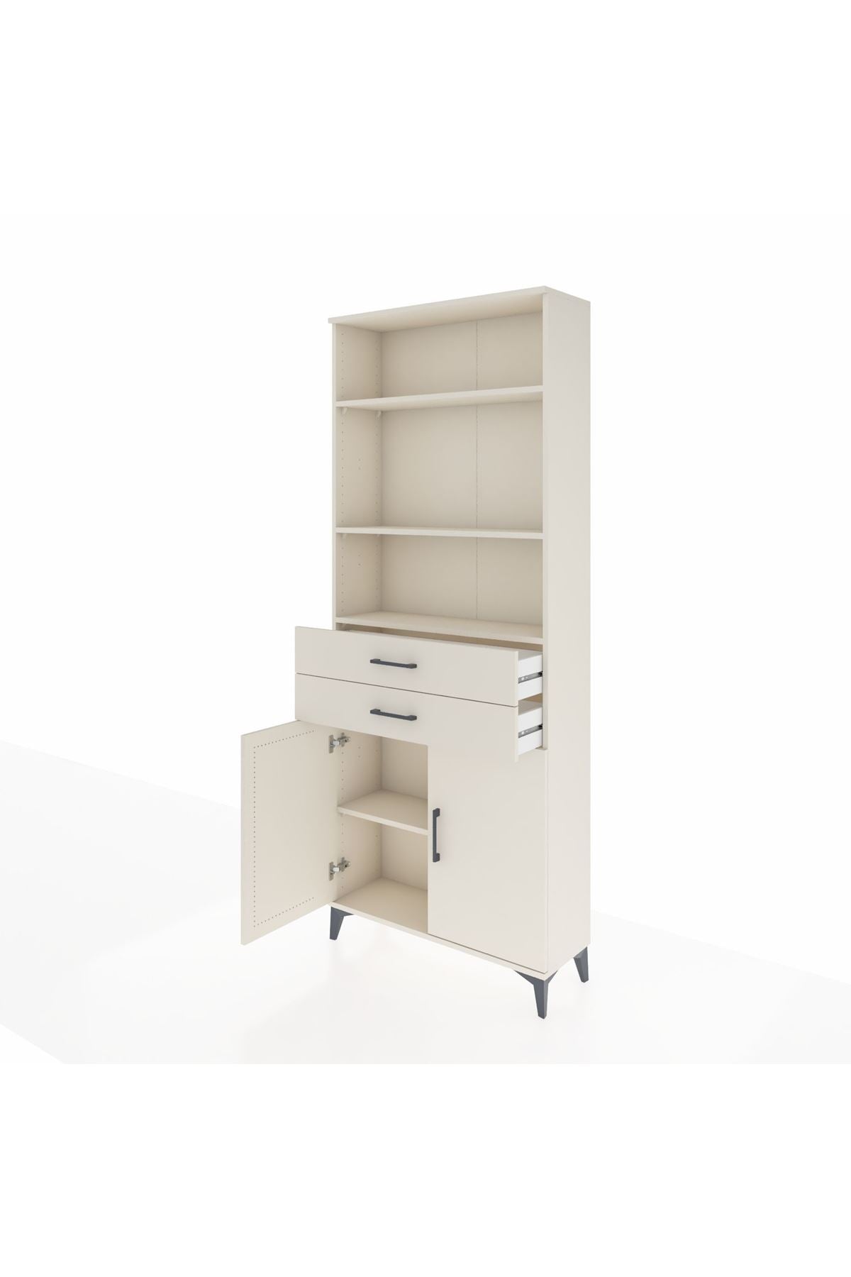 Arges Dolap 4 Raflı 2 Çekmeceli 2 Kapaklı 88x30x221 - S30M152V1A