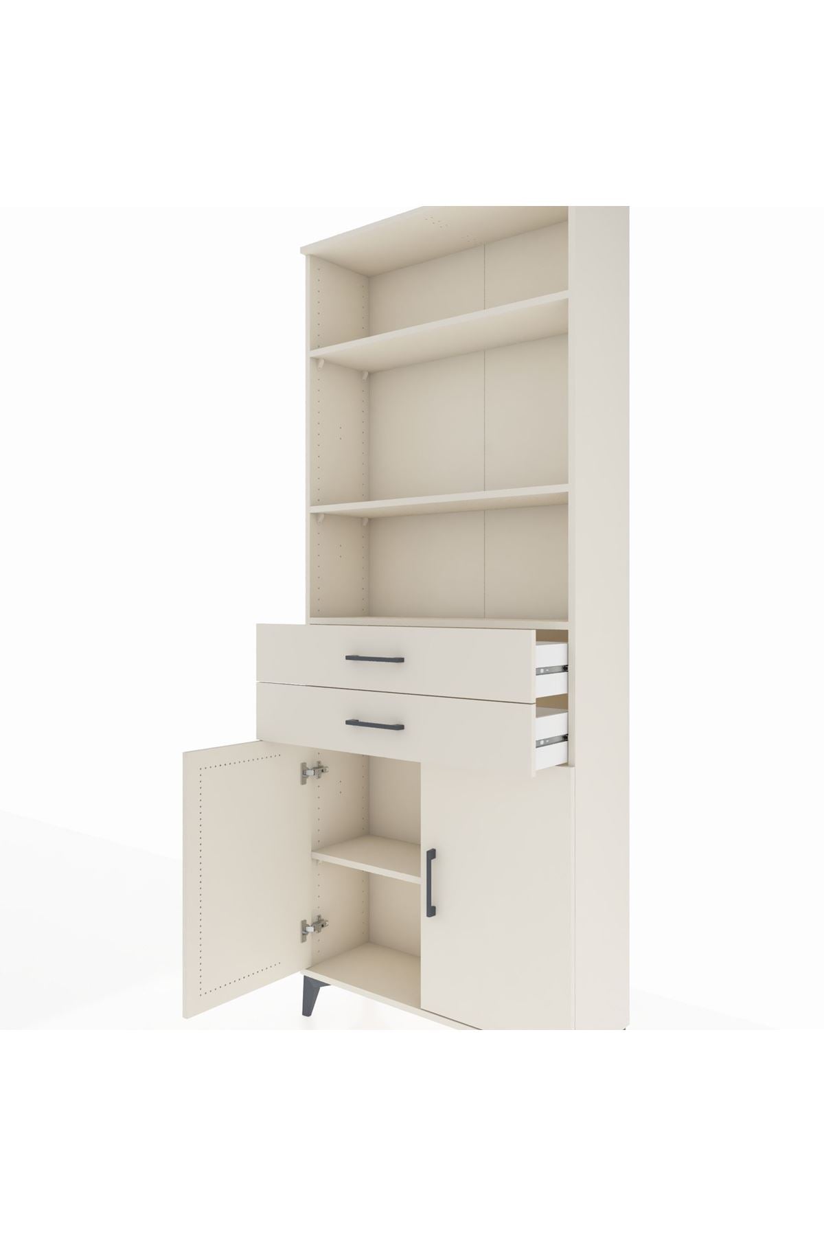 Arges Dolap 4 Raflı 2 Çekmeceli 2 Kapaklı 88x30x221 - S30M152V1A