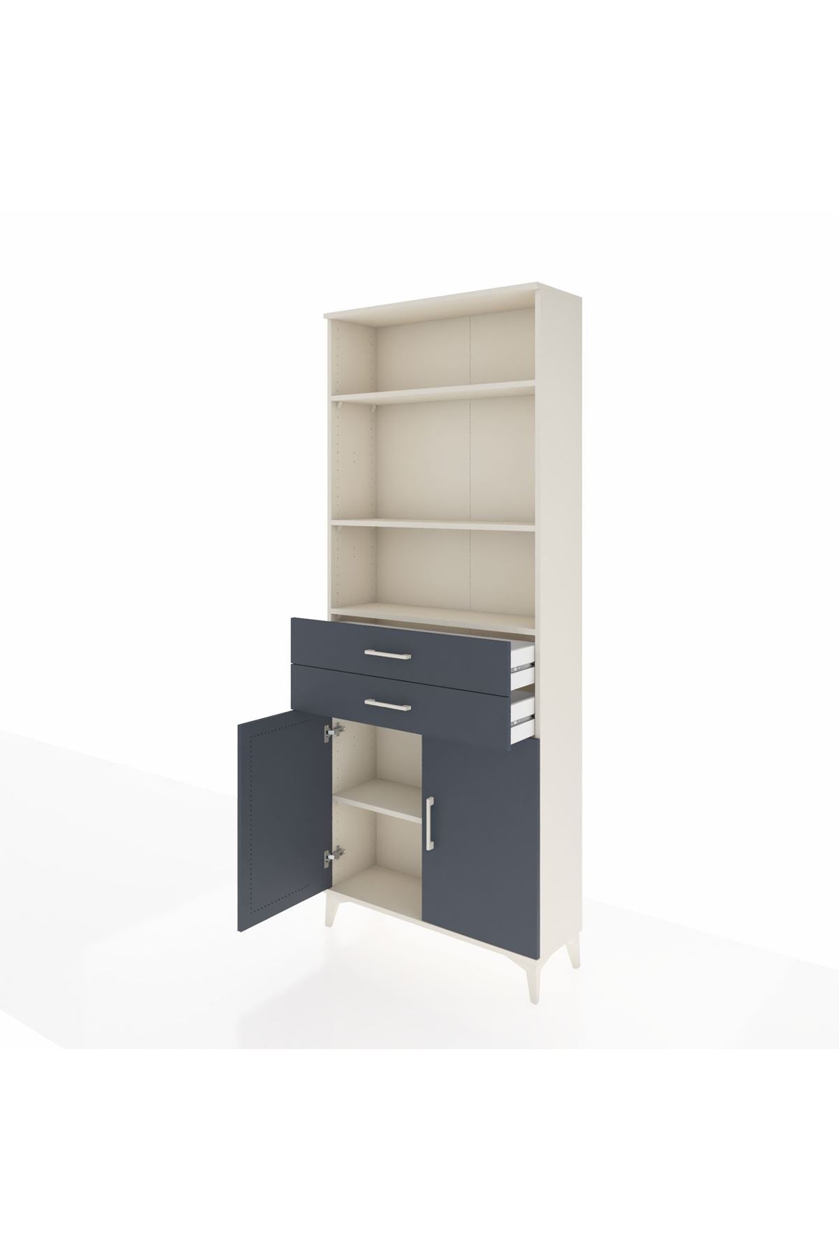 Arges Dolap 4 Raflı 2 Çekmeceli 2 Kapaklı 88x30x221 - S30M152V2A