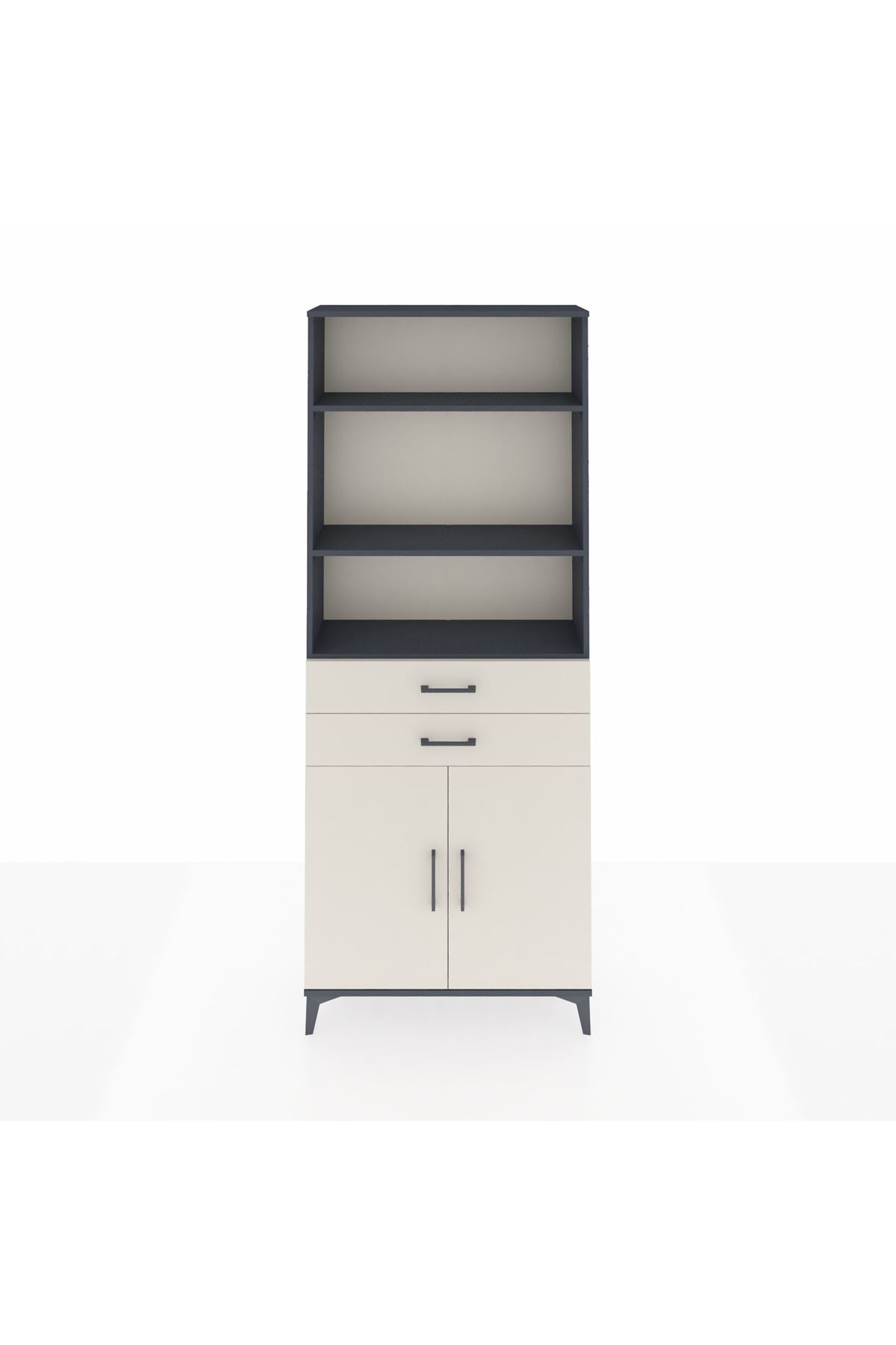 Arges Dolap 4 Raflı 2 Çekmeceli 2 Kapaklı 88x30x221 - S30M152V4A