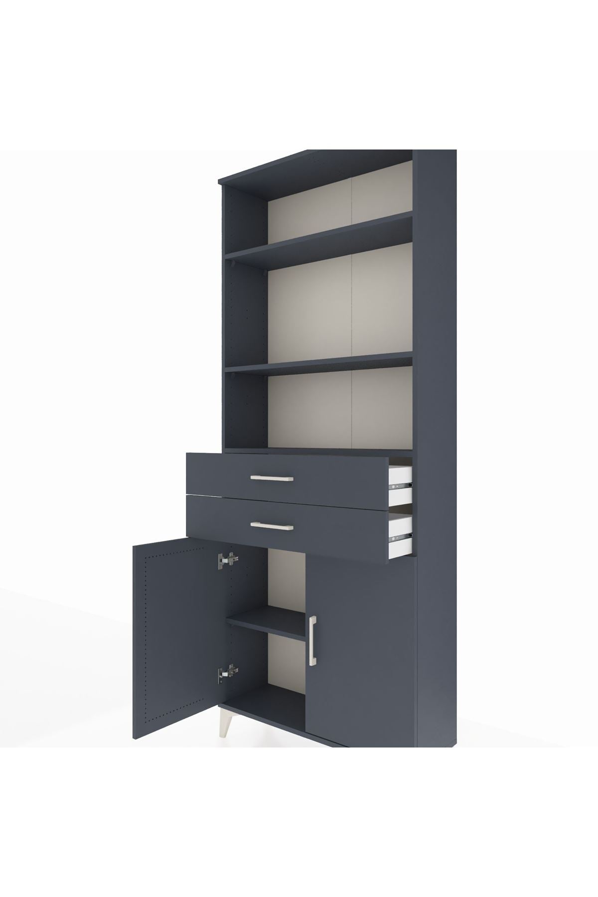Arges Dolap 4 Raflı 2 Çekmeceli 2 Kapaklı 88x30x221 - S30M152V5A
