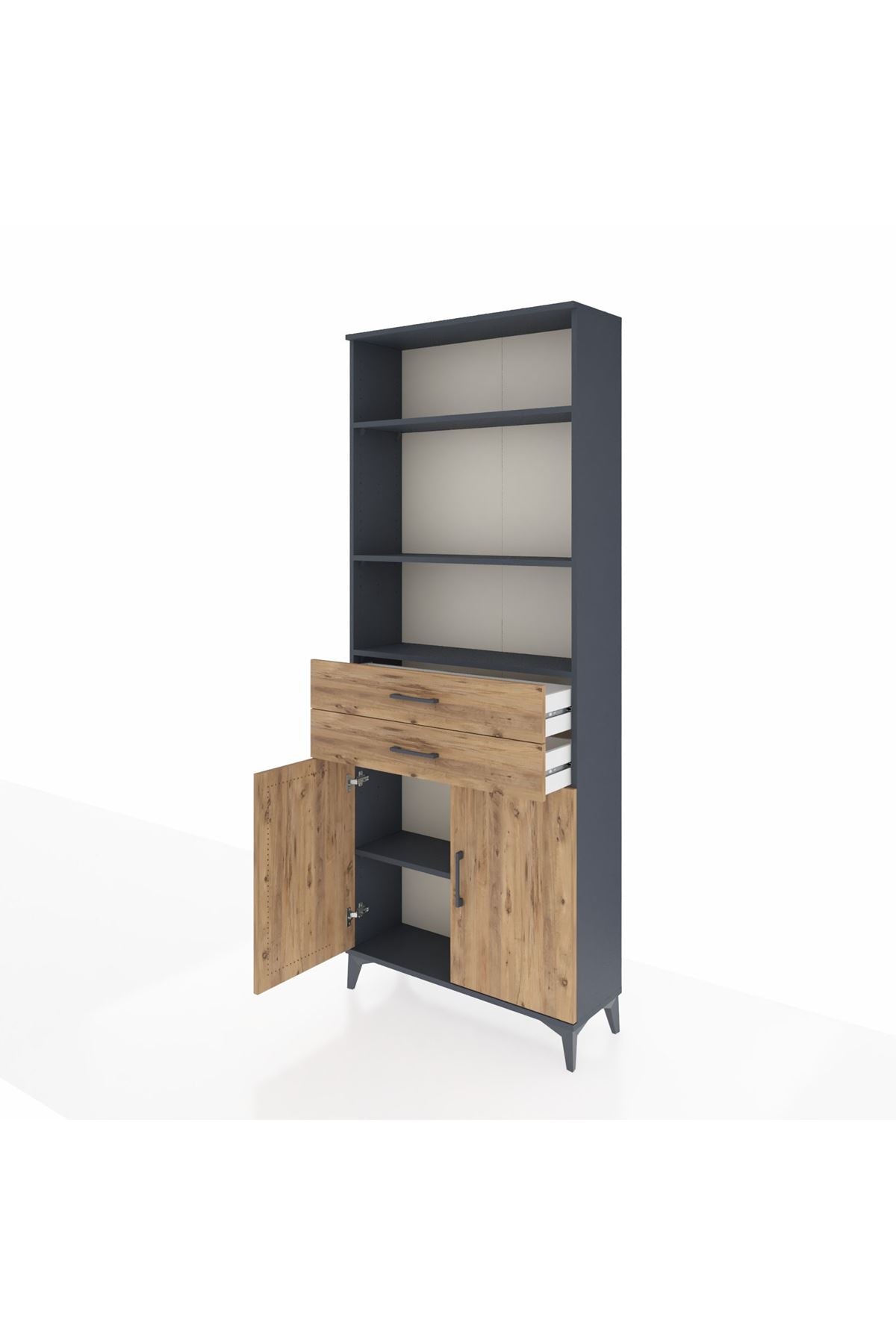 Arges Dolap 4 Raflı 2 Çekmeceli 2 Kapaklı 88x30x221 - S30M152V6A