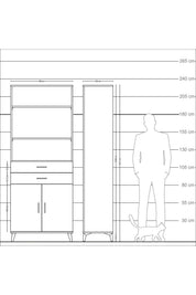 Arges Dolap 4 Raflı 2 Çekmeceli 2 Kapaklı 88x30x221 - S30M152V7A