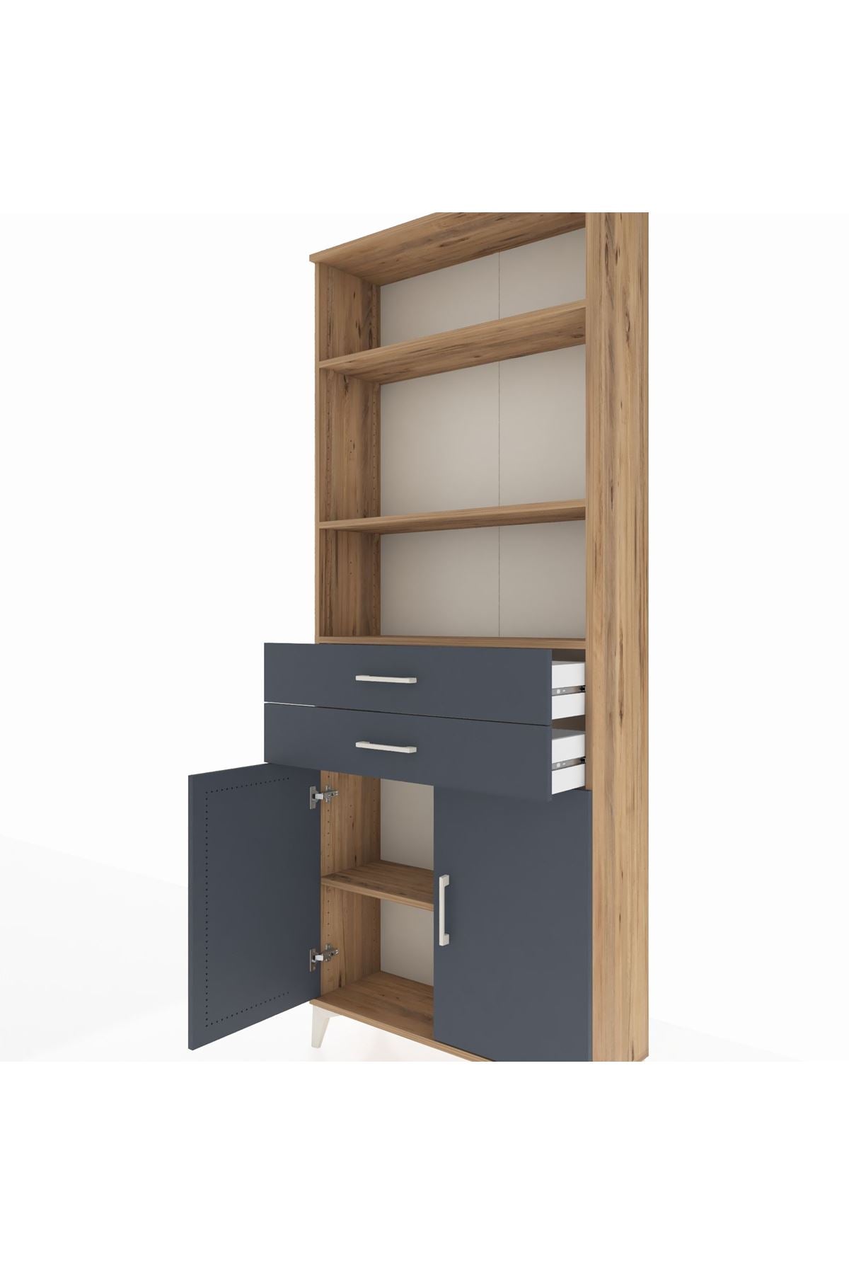 Arges Dolap 4 Raflı 2 Çekmeceli 2 Kapaklı 88x30x221 - S30M152V8A
